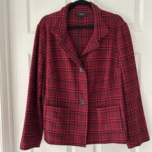 TALBOTS red & black plaid plus size blazer/jacket (16W)